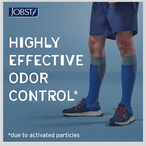 JOBST Sport Knee High 20-30 mmHg Compression Socks, Royal Blue/Grey, Large - Picture 4 of 8